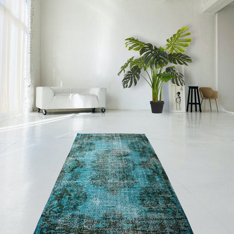 Turquoise vintage vloerkleed - 278x162 cm - HANDGEMAAKT