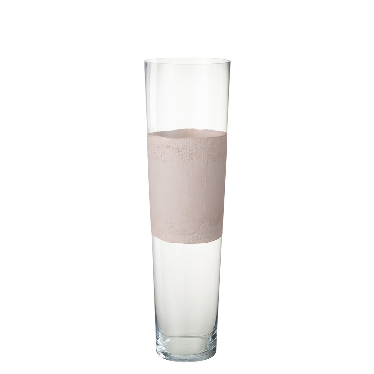 J-Line vaas Delph - glas - transparant/lichtroze - large