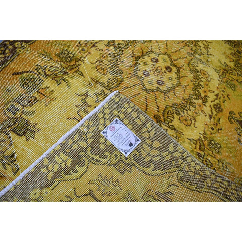 Geel vintage vloerkleed - 203x114 cm - HANDGEMAAKT
