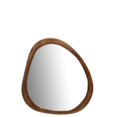 J-Line spiegel Onregelmatig - hout - donkerbruin - small