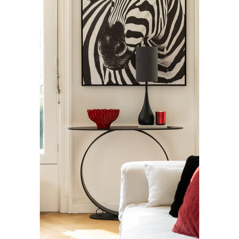 J-Line Lamp Druppel Ijzer/Fluweel Zwart/Grijs Small