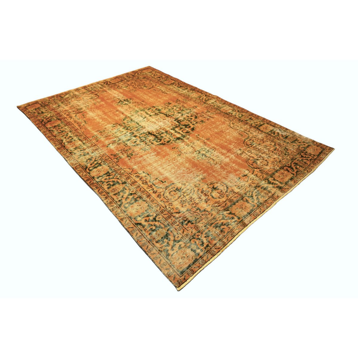 Geel vintage vloerkleed - 248x168 cm - HANDGEMAAKT