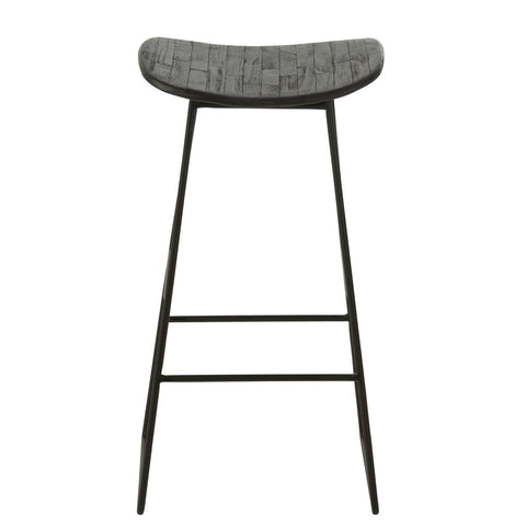 J-Line stoel Rechthoekig - gerecycleerd teak - zwart - large