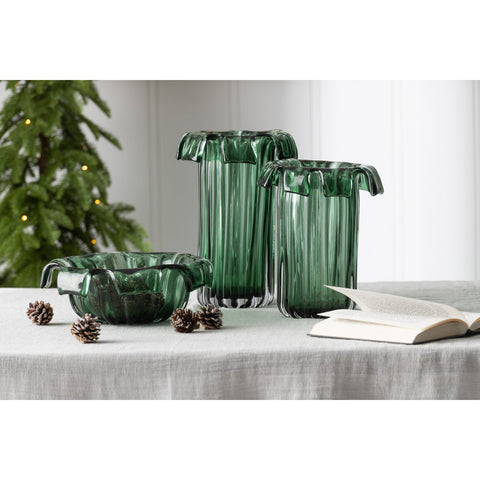 J-Line Bol Deco Retro Glas Groen
