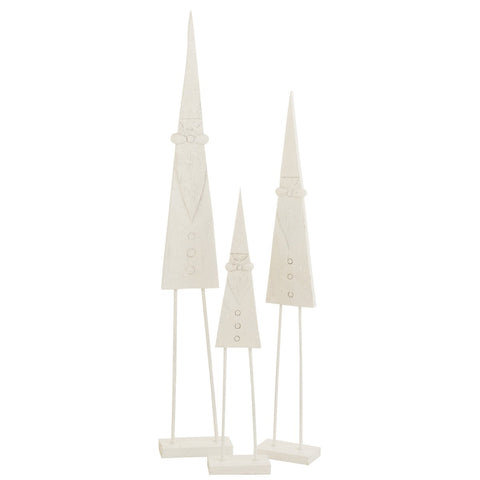 J-Line Kerstman Op Voet Hout Wit Large