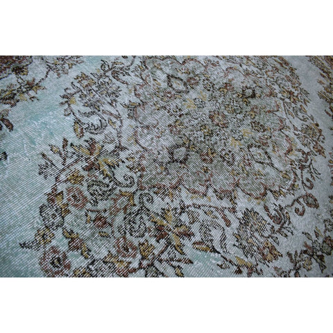Grijs blauw vintage vloerkleed - 298x174 cm - HANDGEMAAKT