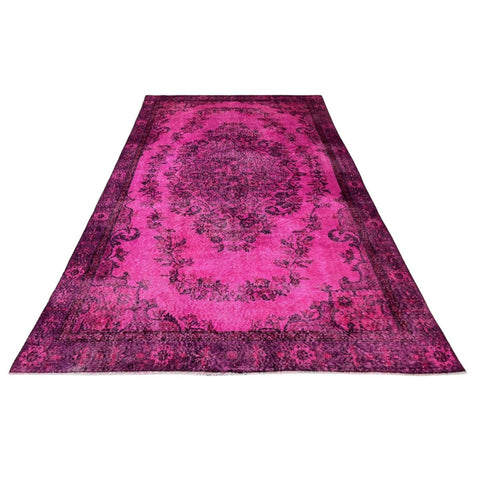 Roze vintage vloerkleed - 284x174 cm - HANDGEMAAKT