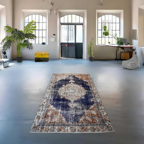 Boho vintage vloerkleed - 243x142 cm - HANDGEMAAKT