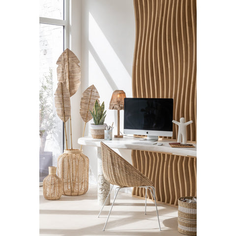 J-Line mand Fles - raffia - naturel