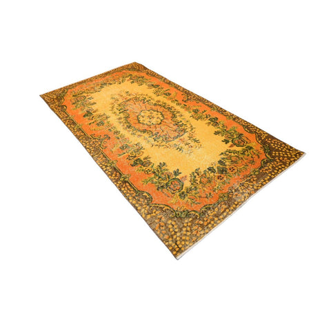 Oranje vintage vloerkleed - 210x116 cm - HANDGEMAAKT