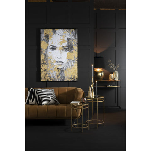 J-Line kussen Milano - textiel - wit/zwart