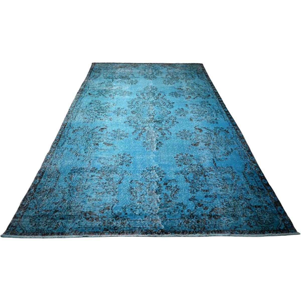 Blauw vintage vloerkleed - 276x170 cm - HANDGEMAAKT
