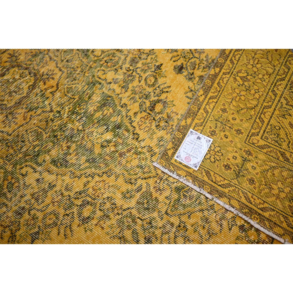 Geel vintage vloerkleed - 281x177 cm - HANDGEMAAKT