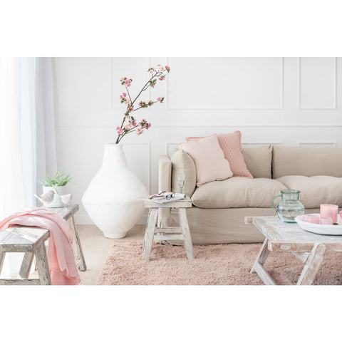 J-Line Plaid - linnen - roze - 200 x 150 cm
