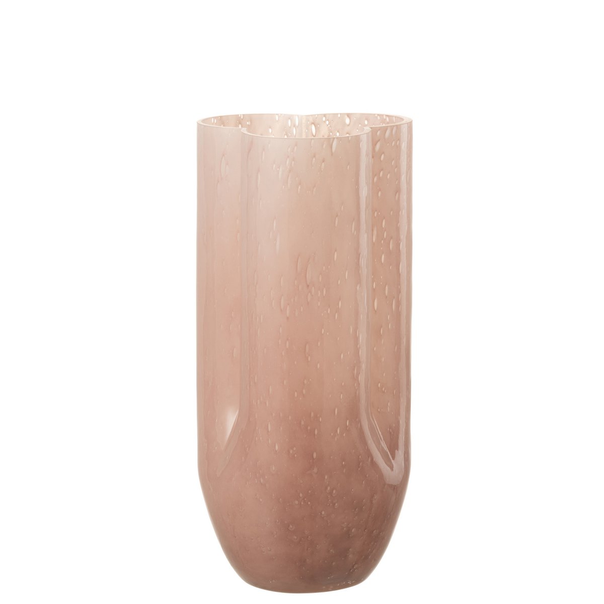 J-Line vaas Trikkie - glas - roze - 29 cm hoog