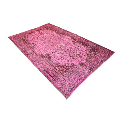 Roze vintage vloerkleed - 265x166 cm - HANDGEMAAKT