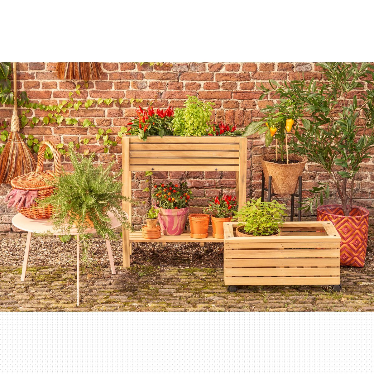 Glenwood Plantenbak Rechthoek voor Buiten - L70 x B30 x H75 cm - Acaciahout - Bruin