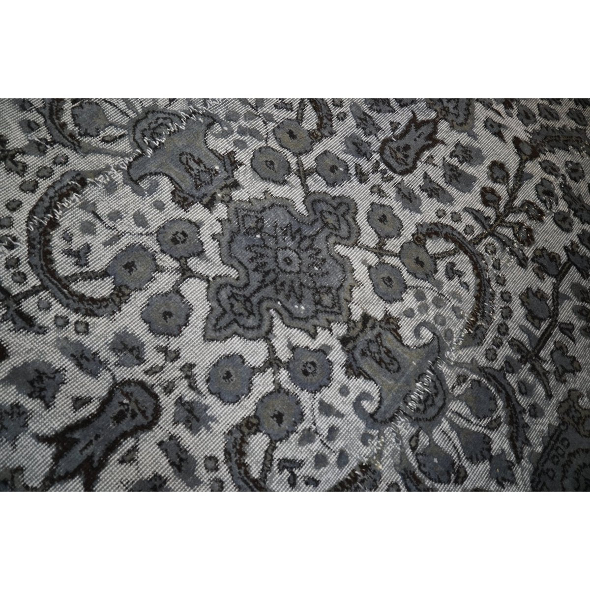 Grijs carved vintage vloerkleed - 258x167 cm - HANDGEMAAKT