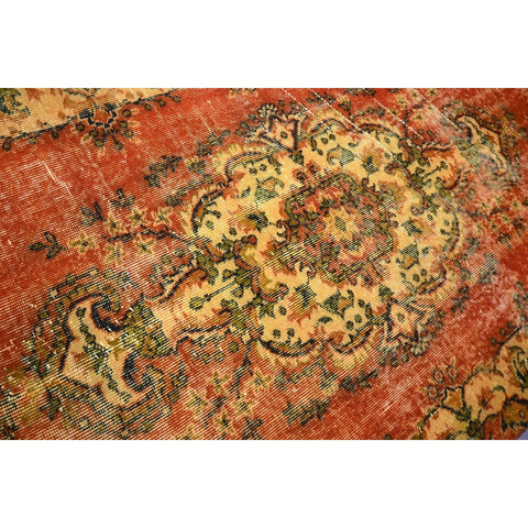 Oranje vintage vloerkleed - 208x113 cm - HANDGEMAAKT