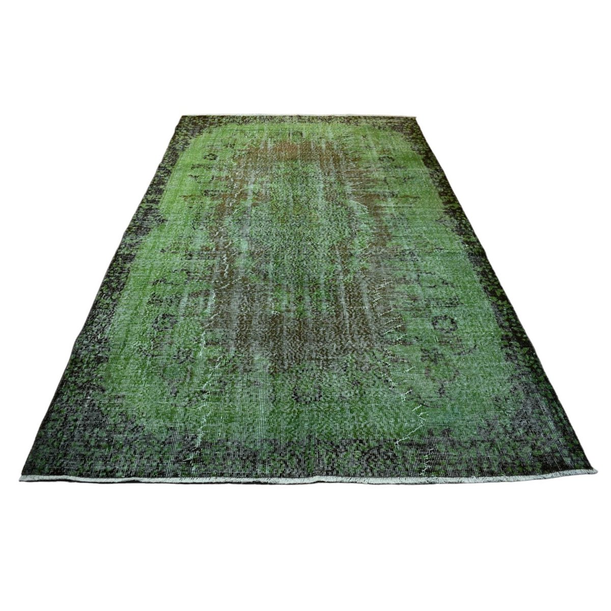 Groen vintage vloerkleed - 267x160 cm - HANDGEMAAKT