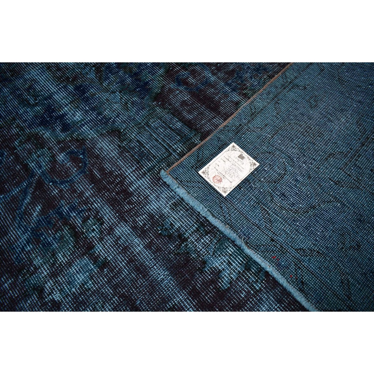 Blauw vintage vloerkleed - 281x174 cm - HANDGEMAAKT