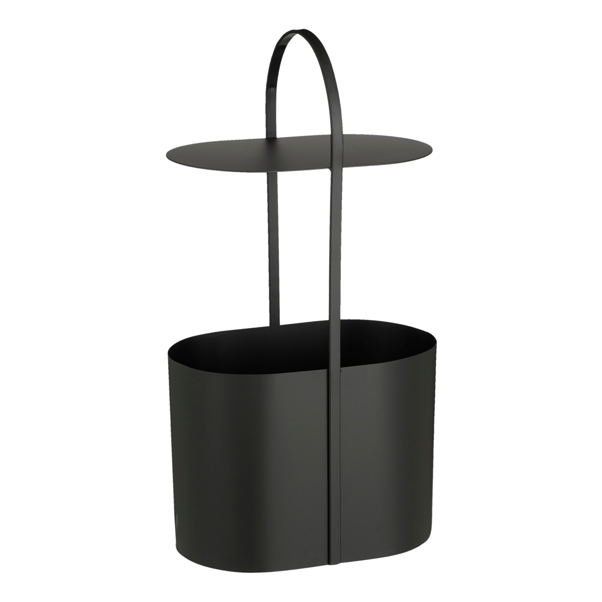 Bijzettafel met Tijdschriftenhouder - L35 x B24 x H69 cm - Metaal - Zwart