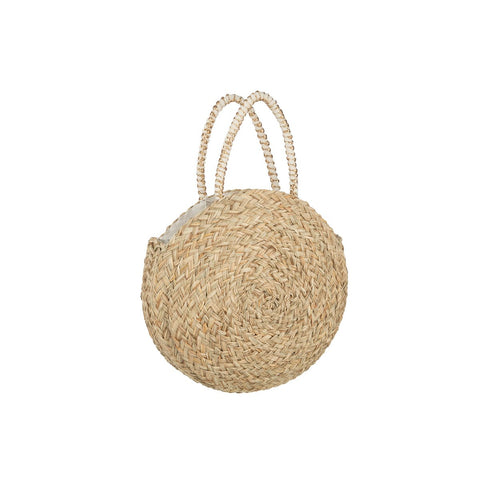 J-Line Strandtas Rond+Kwast Zeegras/Kant Nat/Wit