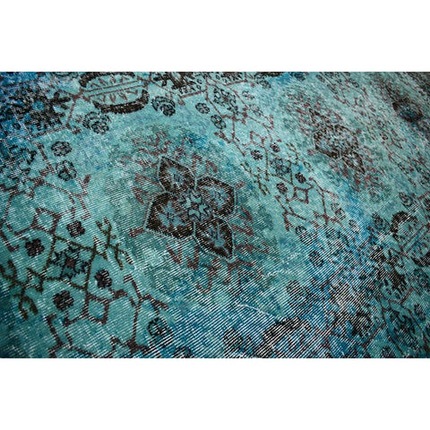 Turquoise vintage vloerkleed - 284x209 cm - HANDGEMAAKT