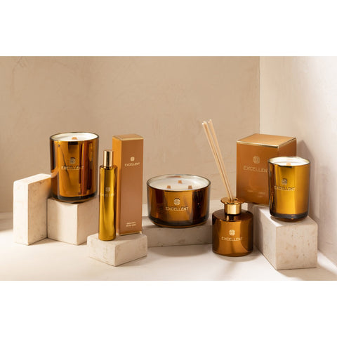 J-Line geurkaars Excellent - glas - oker – M - 80U