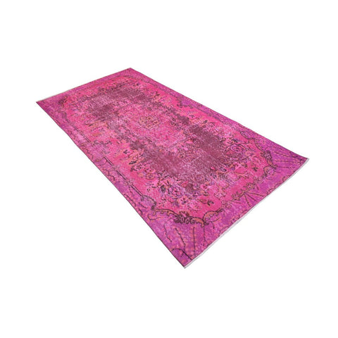 Roze vintage vloerkleed - 218x116 cm - HANDGEMAAKT