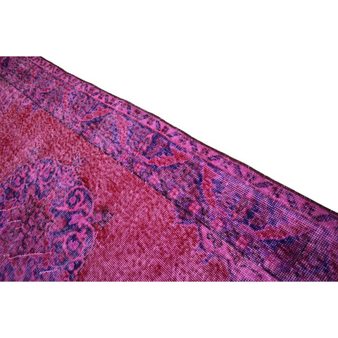 Paars vintage vloerkleed - 218x116 cm - HANDGEMAAKT