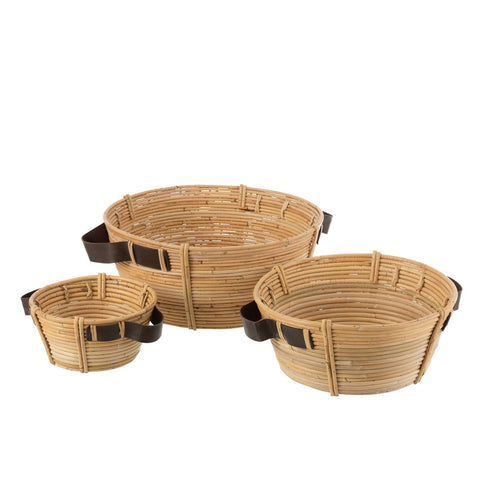 J-Line schaal + handvat - jute - naturel