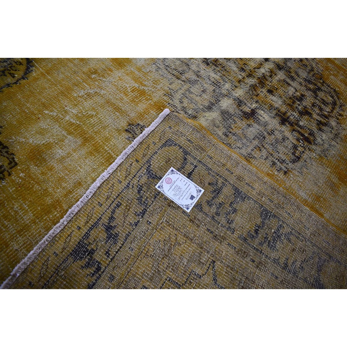 Geel vintage vloerkleed - 265x190 cm - HANDGEMAAKT