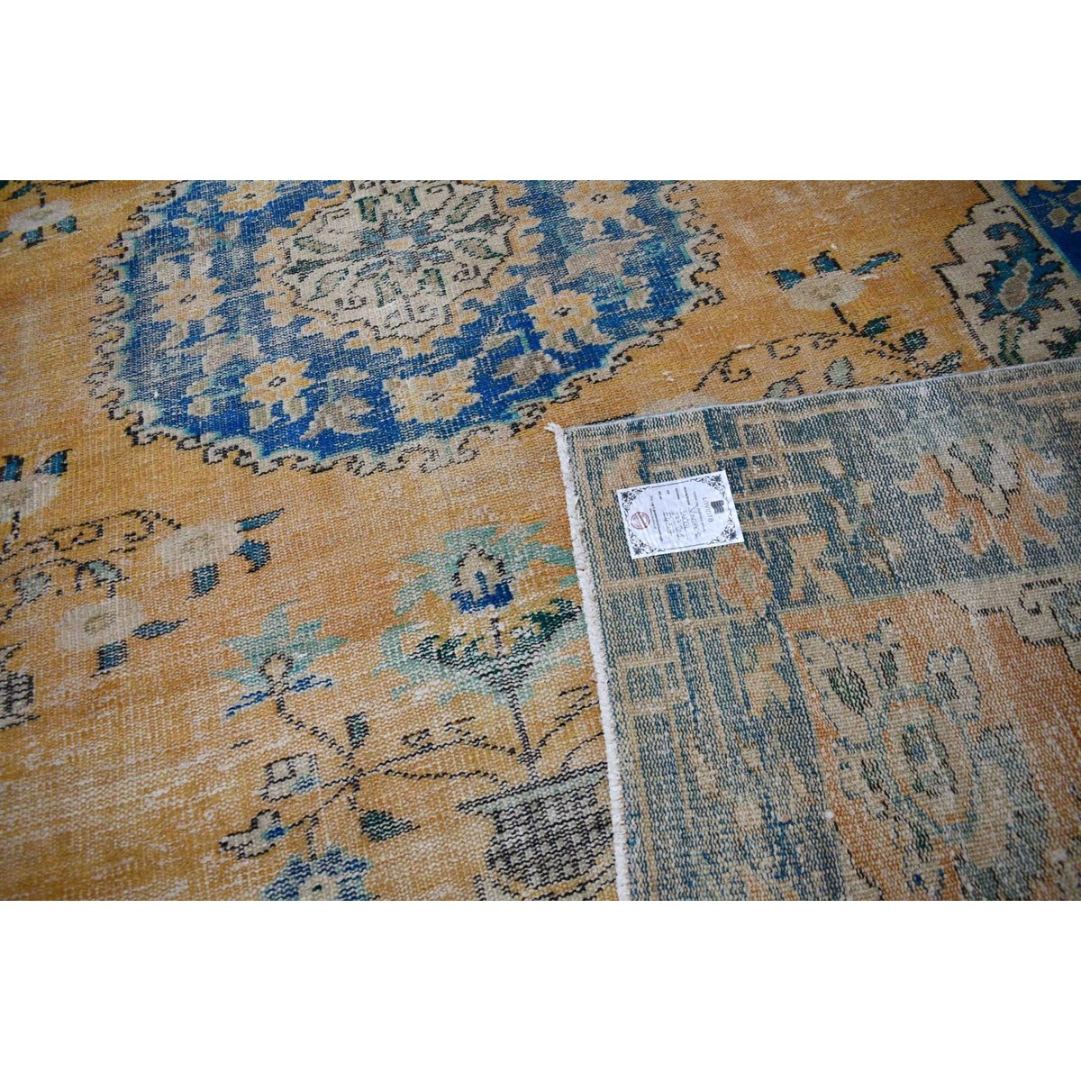 Boho vintage vloerkleed - 277x208 cm - HANDGEMAAKT