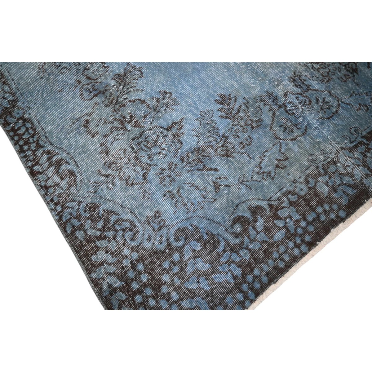 Blauw vintage vloerkleed - 274x152 cm - HANDGEMAAKT