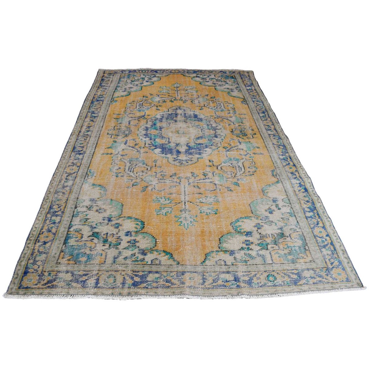 Boho vintage vloerkleed - 277x171 cm - HANDGEMAAKT