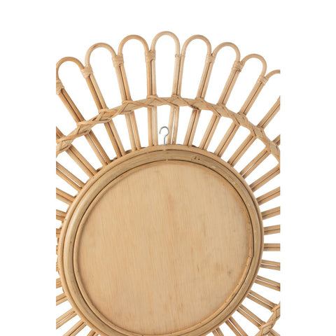 J-Line spiegel Ellen Rond - rotan - naturel - klein