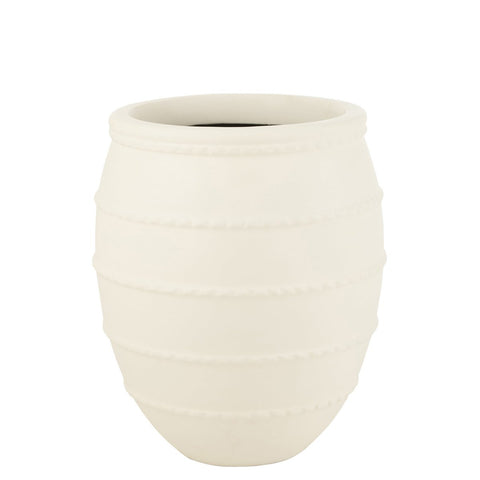 J-Line bloempot Terracotta - keramiek - wit