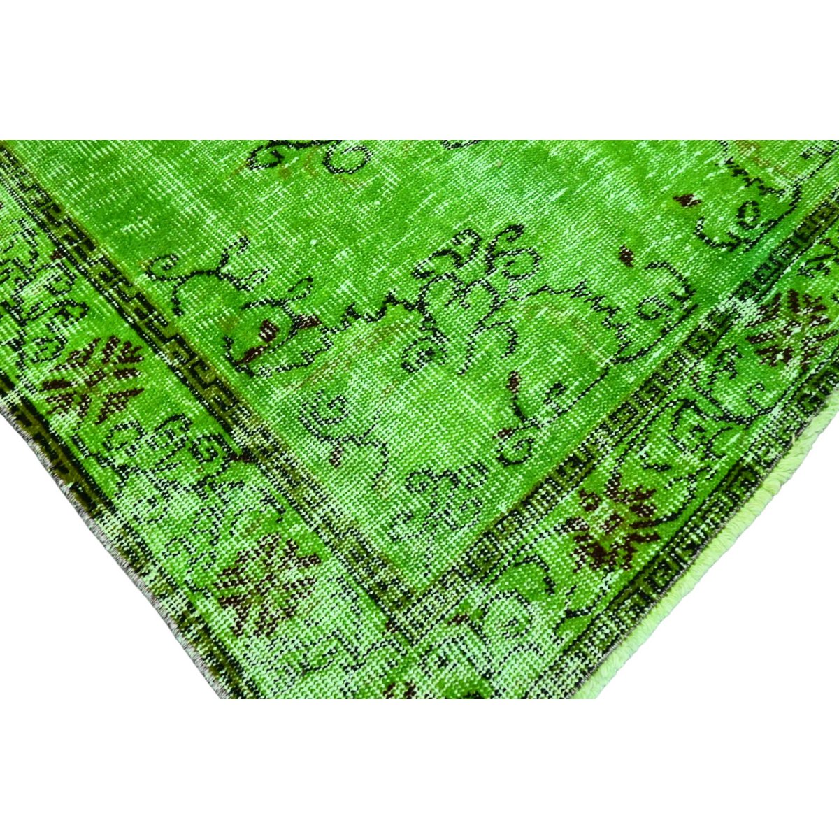 Groen vintage vloerkleed - 205x120 cm - HANDGEMAAKT