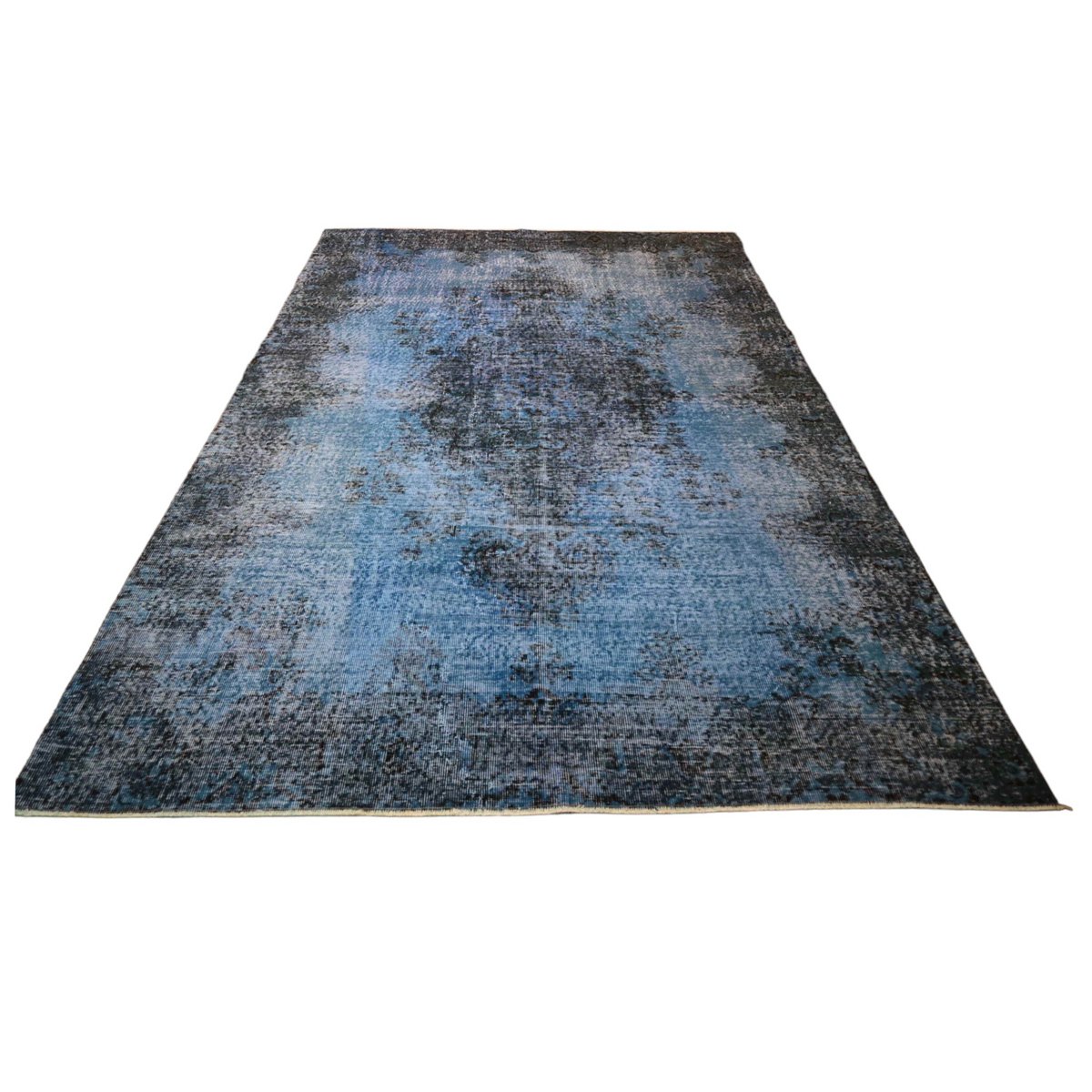 Blauw vintage vloerkleed - 293x197 cm - HANDGEMAAKT