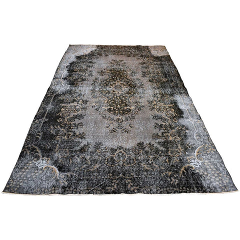 Grijs super vintage vloerkleed - 290x174 cm - HANDGEMAAKT