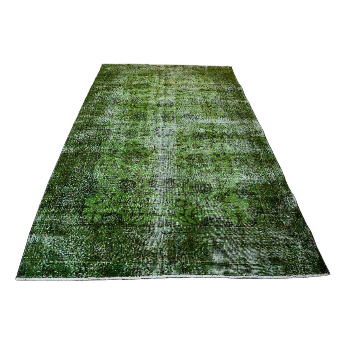 Groen vintage vloerkleed - 250x145 cm - HANDGEMAAKT