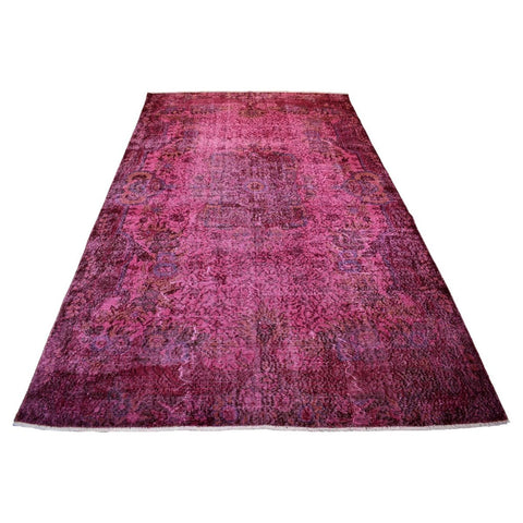 Roze vintage vloerkleed - 309x175 cm - HANDGEMAAKT