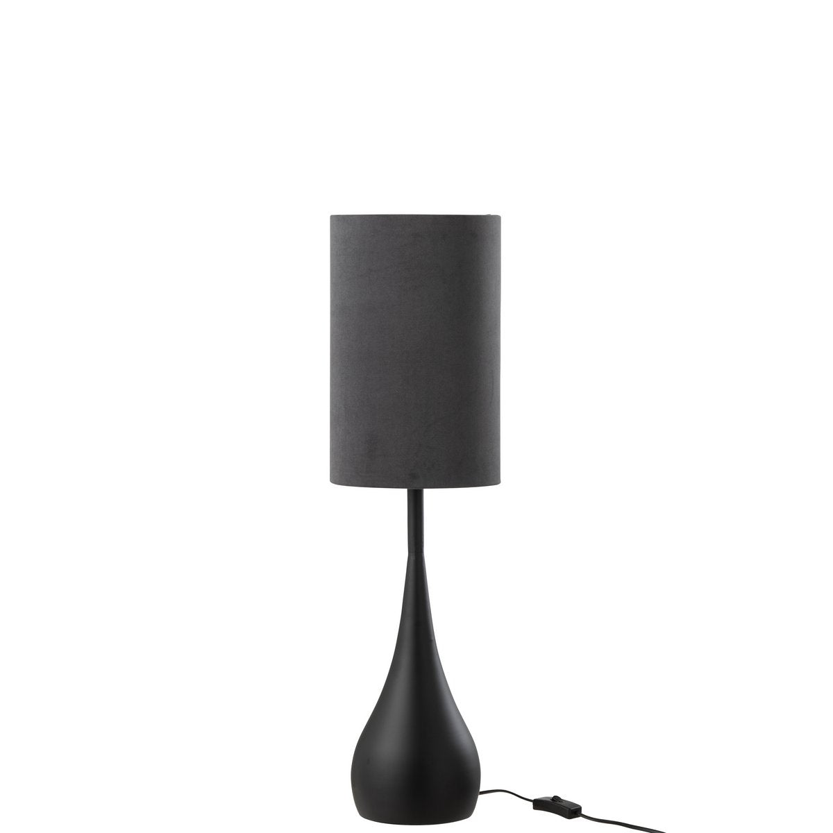 J-Line Lamp Druppel Ijzer/Fluweel Zwart/Grijs Small