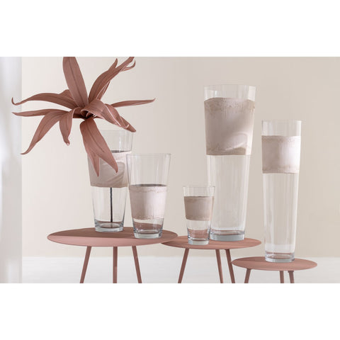 J-Line vaas Delph - glas - transparant/beige - medium
