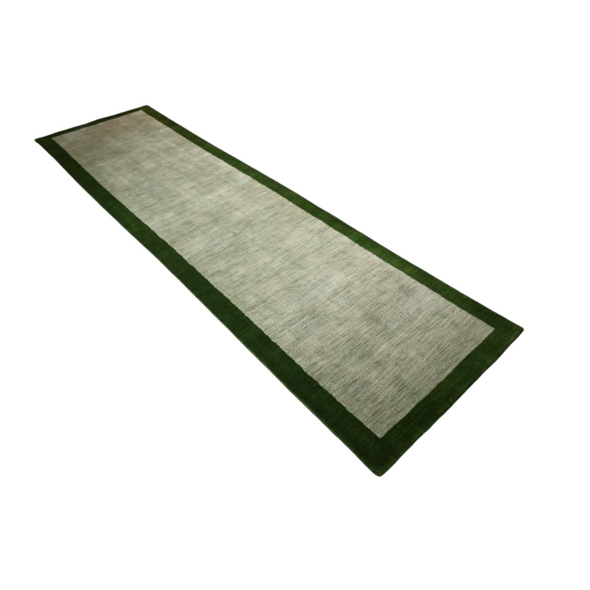Groen Gabbeh loper - 310x83 cm - HANDGEMAAKT