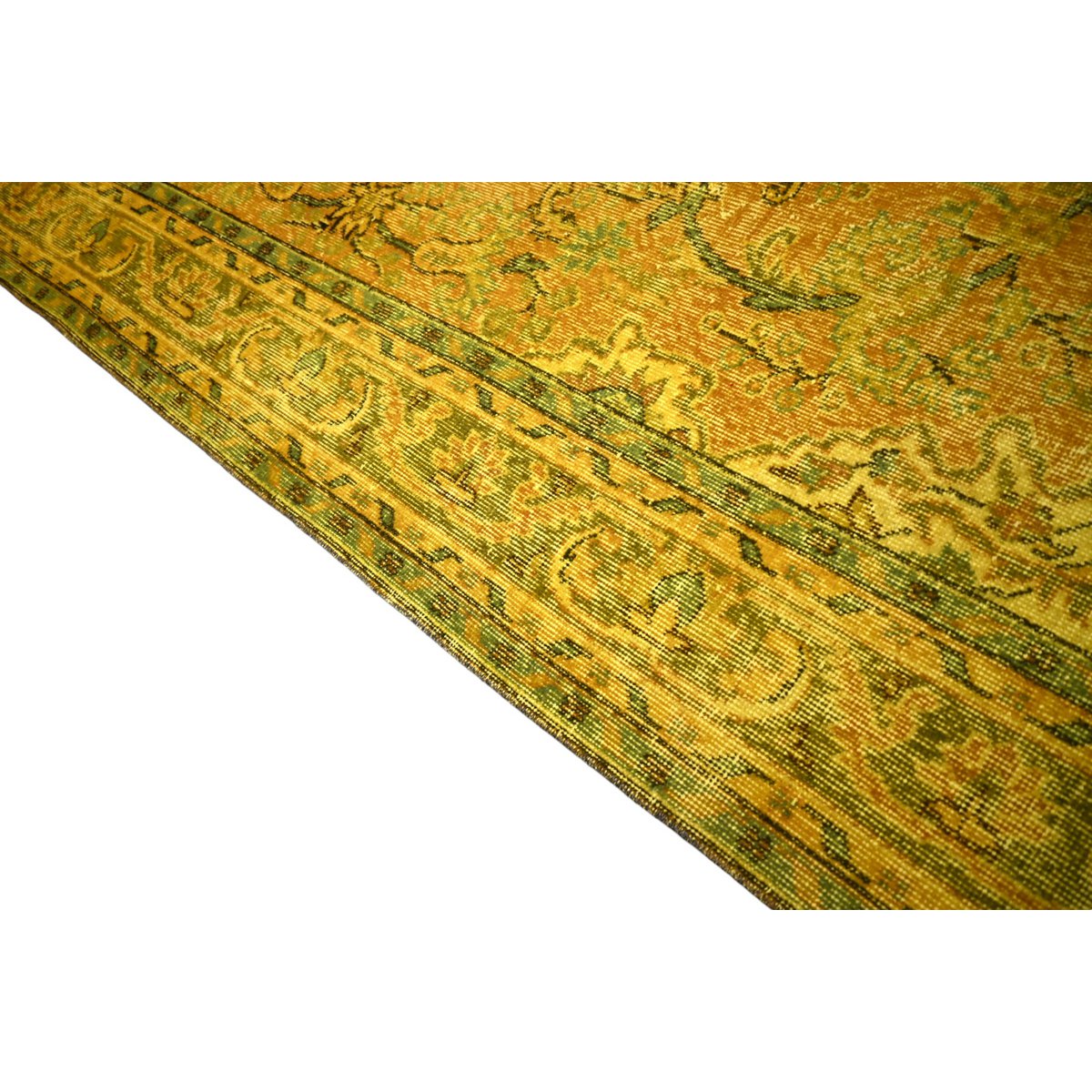 Geel vintage vloerkleed - 293x170 cm - HANDGEMAAKT