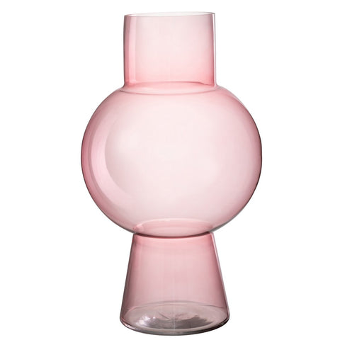 J-Line Vaas Bol Glas Lichtroze Large