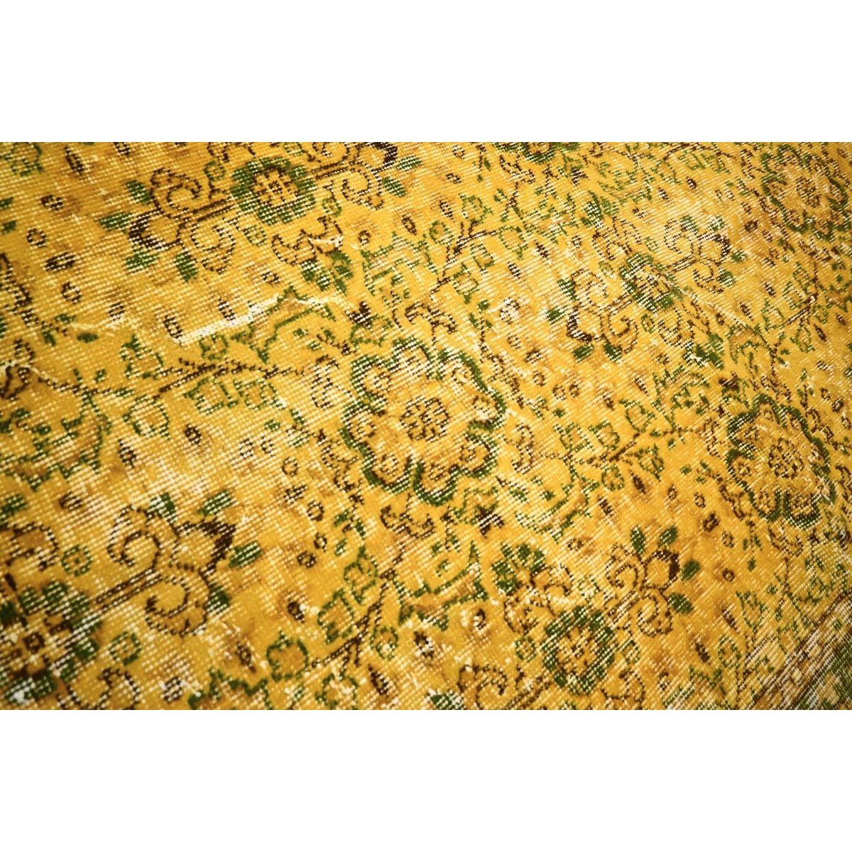 Geel vintage vloerkleed - 188x107 cm - HANDGEMAAKT
