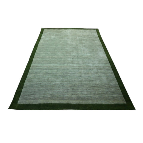 Groen modern vloerkleed - 208x140 cm - HANDMADE